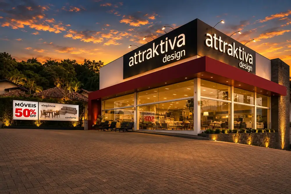 Fachada do showroom Attraktiva Blumenau em Blumenau