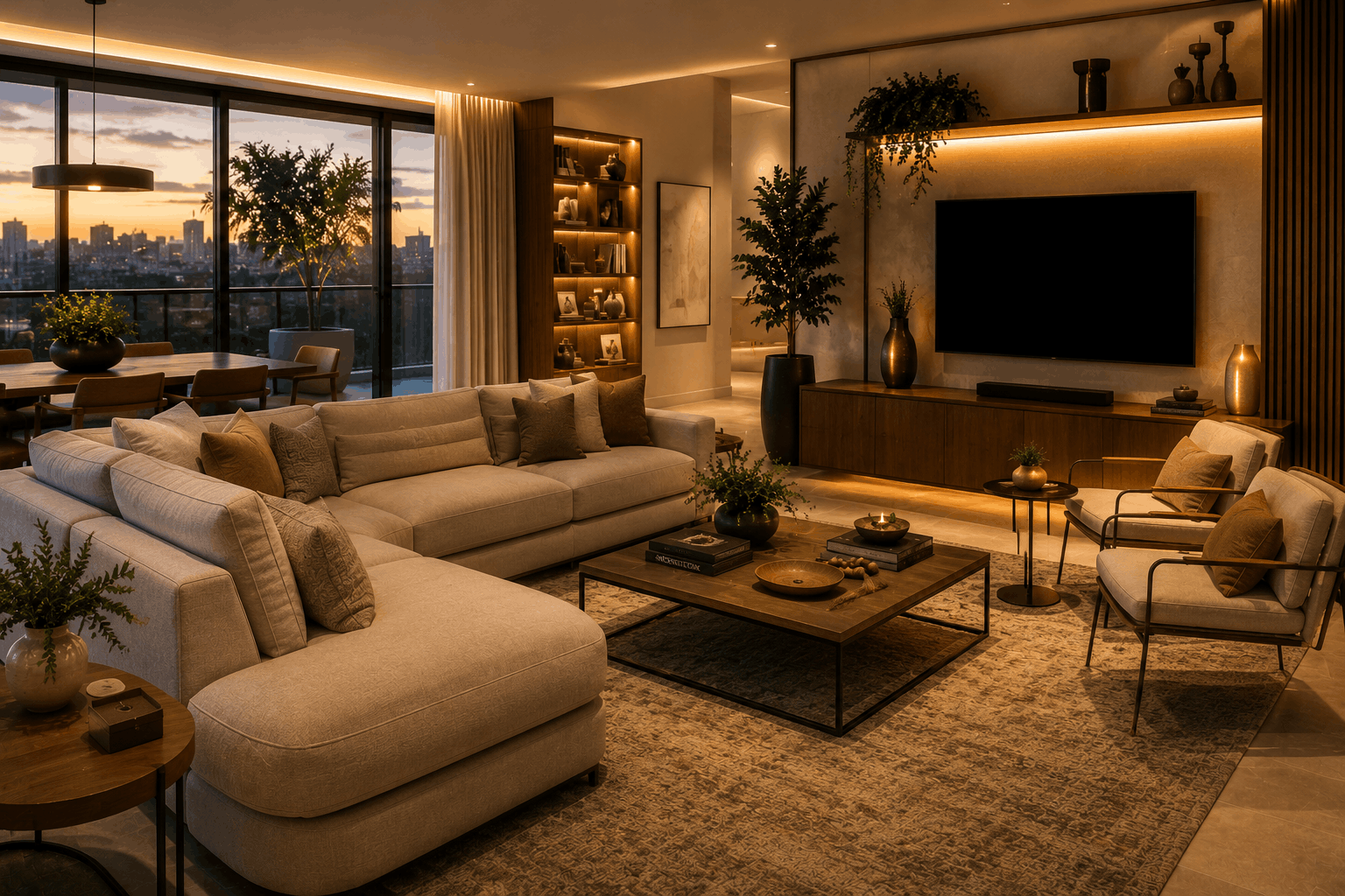 Como montar uma sala elegante e confortável